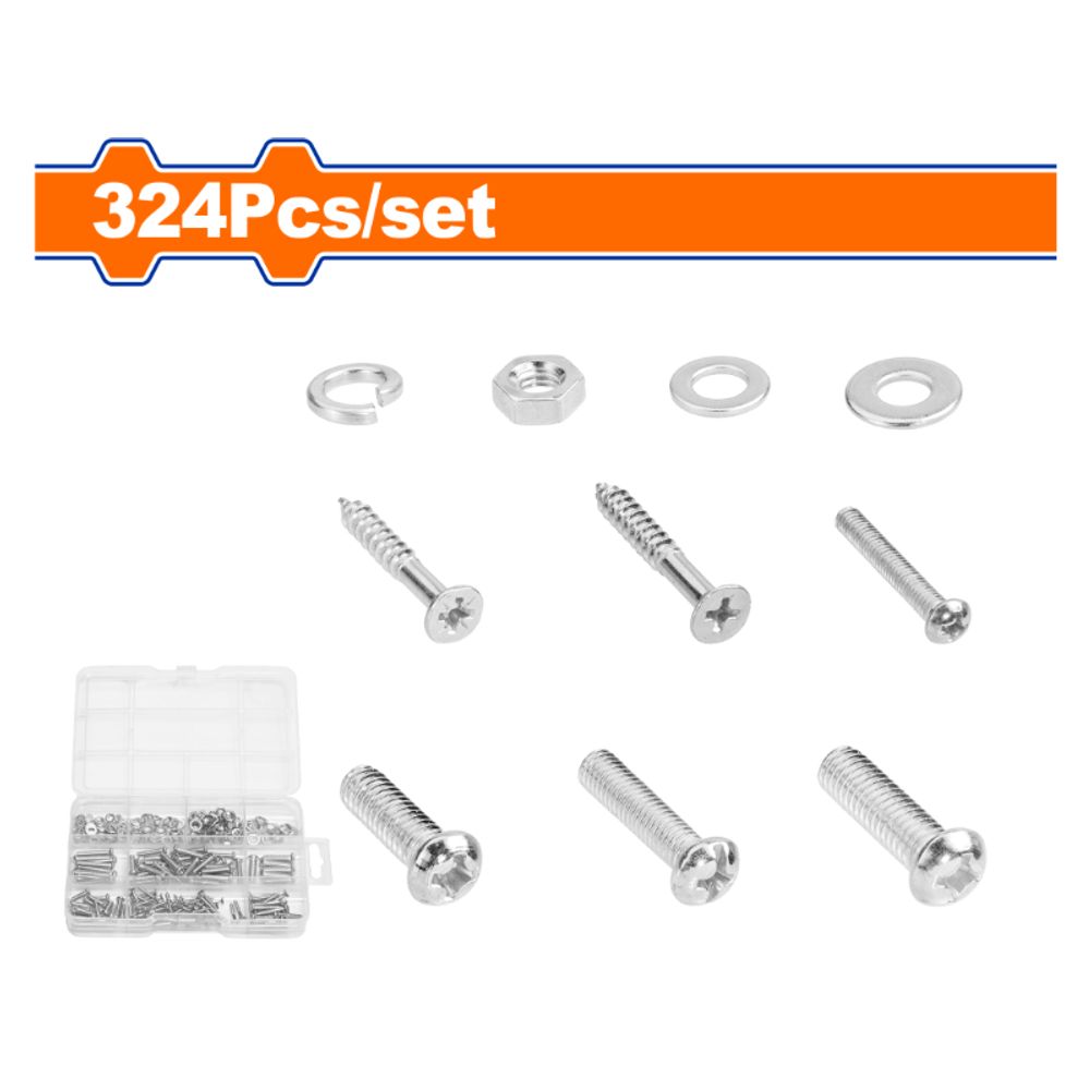 Screw & Hex Nut Acc Set 4-6mm 324pcs