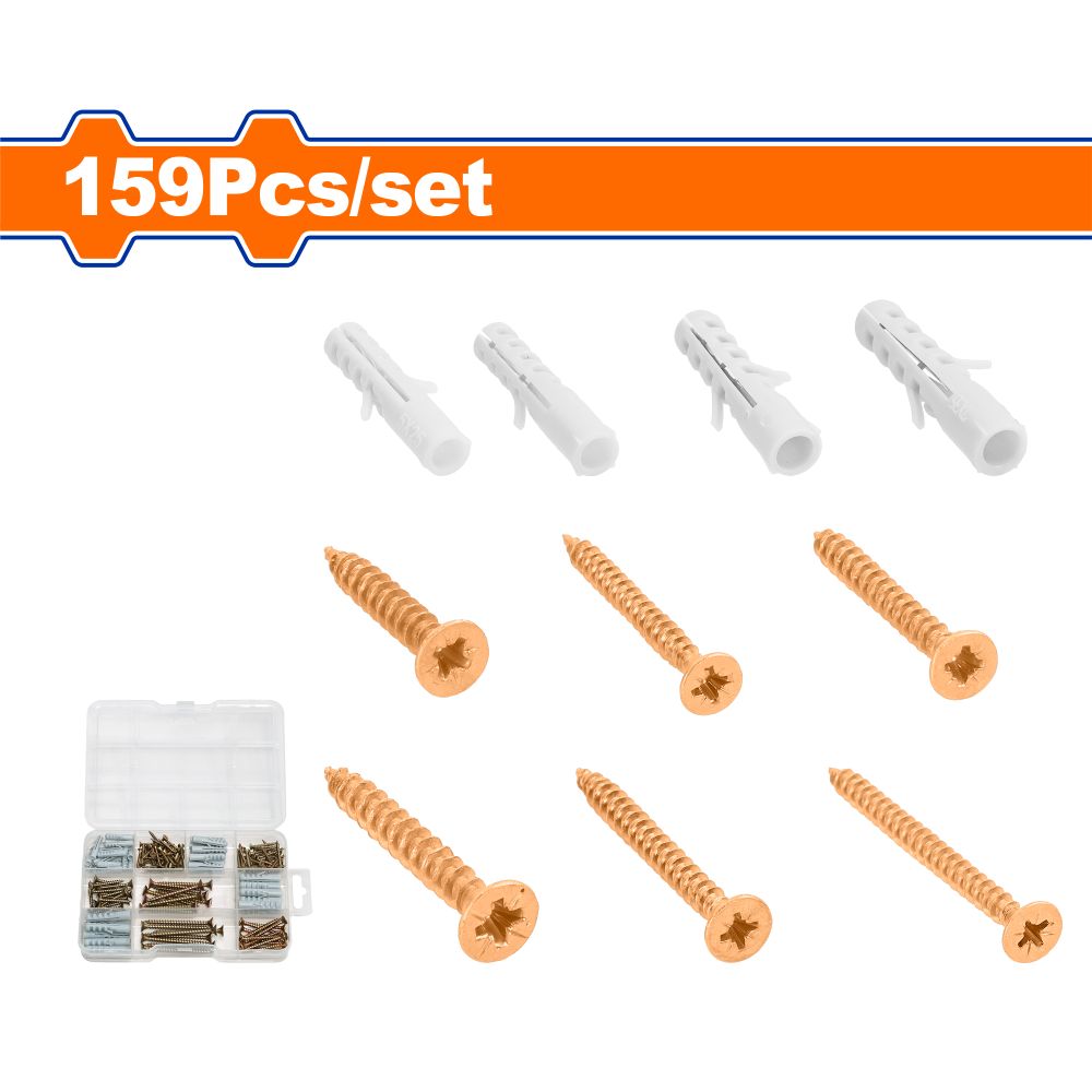Screw Chipboard & Anchor Acc Set 5-8mm 159pcs
