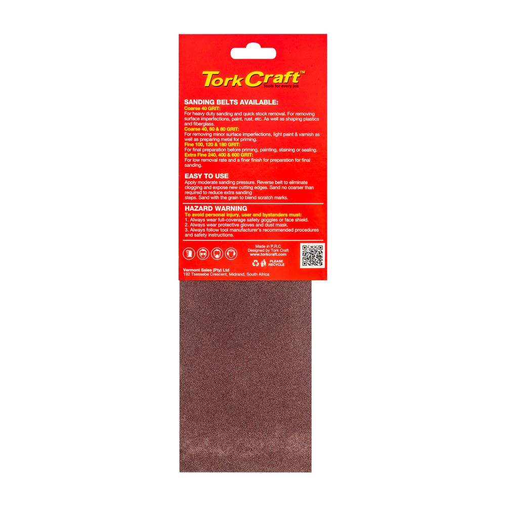 Sanding Belt 100 X 610mm 180grit 2/pack