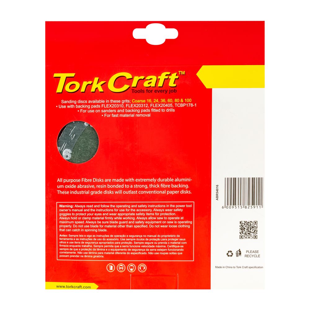 Fibre Disc 180mm 16 Grit 5/pack