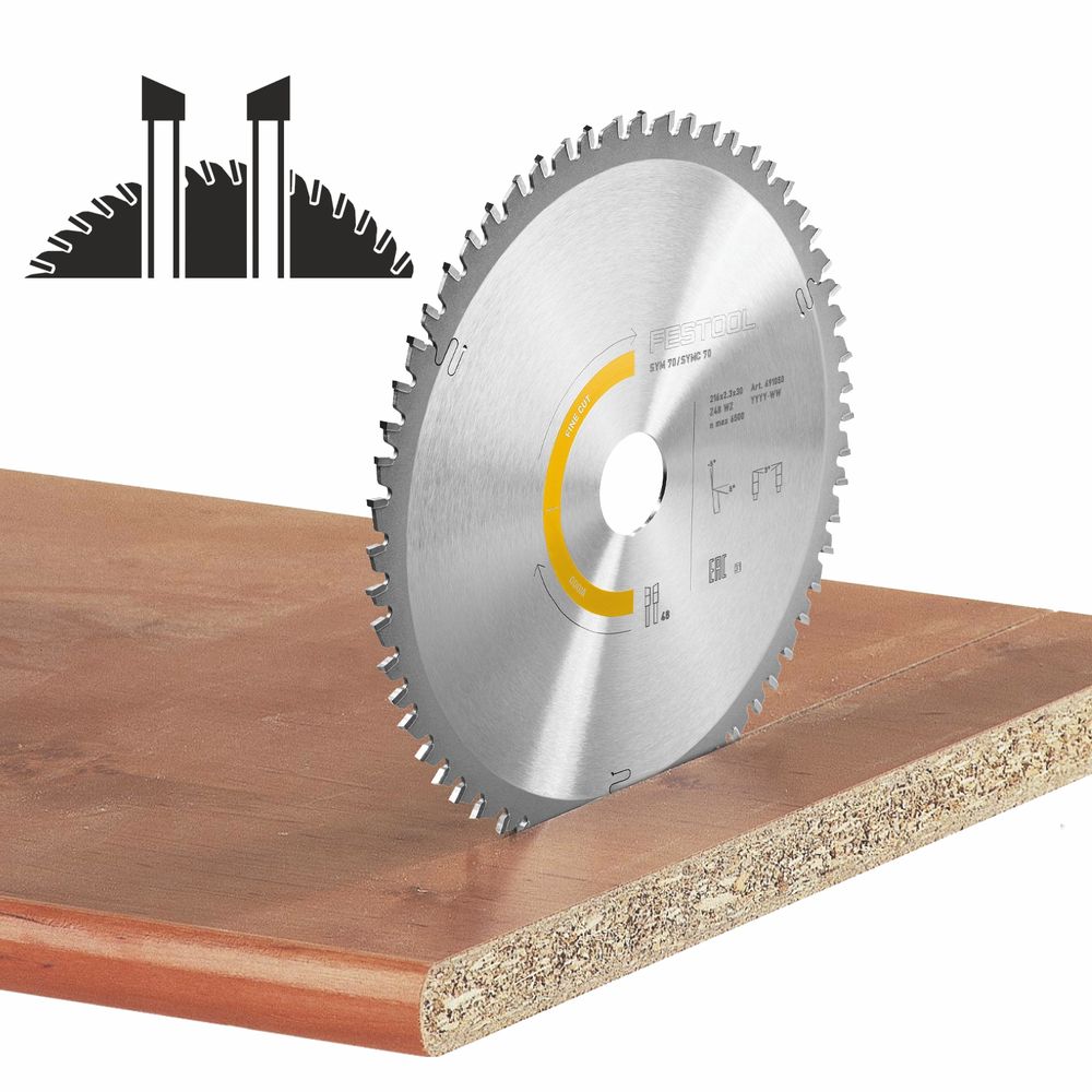 FESTOOL HW 216x2,3x30 W48 Wood Fine Cut Saw Blade 216mm 48T