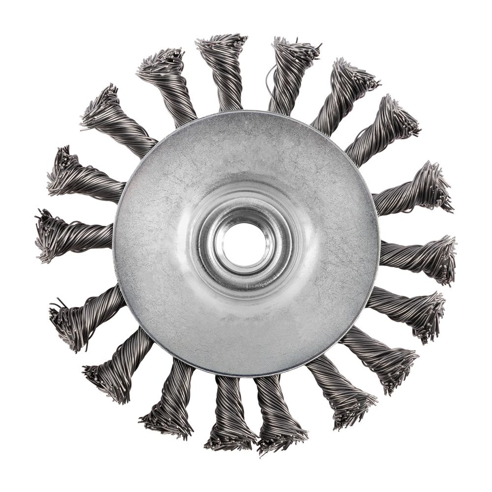 Wire Cup Brush Twisted Bevel Plain 115mmxm14 Bulk