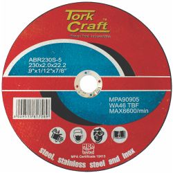 Cutting Disc For Steel & Stainless Steel 230 X 2.0 X 22.2mm