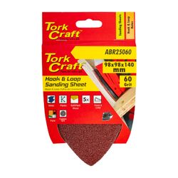S&ing Triangle 60 Grit 140 X 140 X 98mm 5/pack W/h Hook & Loop