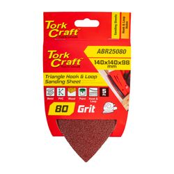 S&ing Triangle 80 Grit 140 X 140 X 98mm 5/pack W/h Hook & Loop