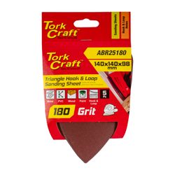 S&ing Triangle 180 Grit 140 X 140 X 98mm 5/pack W/h Hook & Looop