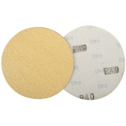 Gold Disc (50 Pieces) 40 Grit 150mm Without Hole Hook & Loop