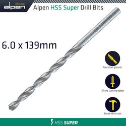 Hss Drill Bit Long 6 X 139mm Bulk