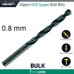 Hss Super Drill Bit 0.8mm Bulk
