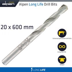 Masonry Drill Bit Long Life 20 X 600mm Pouch
