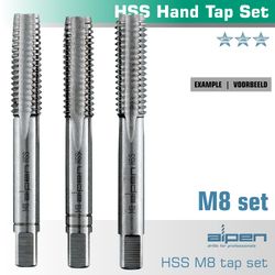 H& Tap Set In Pouch M8 Hss 1.25mm Pitch
