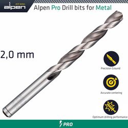 ALPEN Pro 2.0mm Hss Drill Din 338 Rn 135 With Split . Bulk
