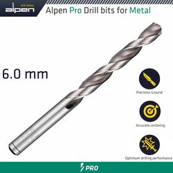 ALPEN Pro 6.0mm Hss Drill Din 338 Rn 135 With Split . Bulk