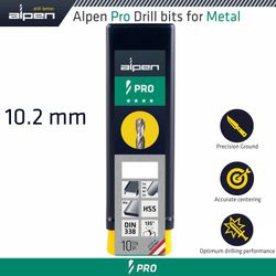 ALPEN Pro Hss Drill Din 338 Rn 135 With Split . 10.2mm Bulk