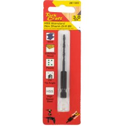 Drill Bit Hss St&ard 3.0mm Hex Shank 1/card