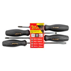4pc Screwdriver Set Black H&le