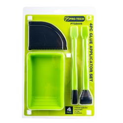 Glue Set Silicone 4pc Tray Scraper & 2pc Brush