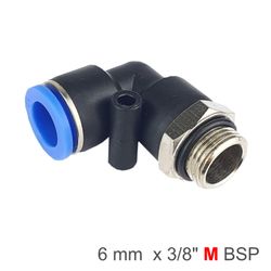 Elbow W/o-ring 6mm-3/8 M Pu Hose Fitting