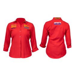 Ladies Red 3/4 Geneva Blouse Large