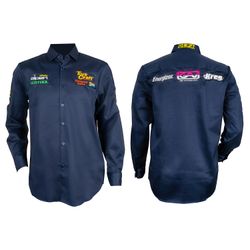 Vermont Mens Cotton Shirt Navy Blue X-large - Long Sleeve