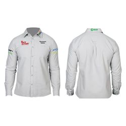 Vermont Mens Cotton Long Sleeve Shirt Grey Small