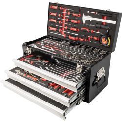 Tool Box 154 Pce 3 Drawer & Top Tray 535x255 X 315mm Track Box