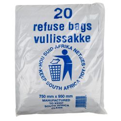 Refuse Bag Black 28mic 20 Per Pack