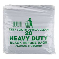 Refuse Bag Black 38mic 20 Per Pack