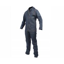 Overall 2 Pce Denim Blue Size 42 Chest 38 Waist
