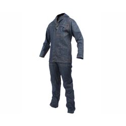 Overall 2 Pce Denim Blue Size 44 Chest 40 Waist