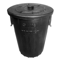 Refuse Bin With Lid & Metal H&le 90lt