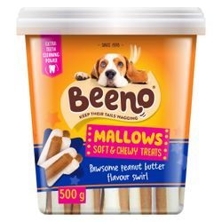 Beeno Dog Treat Mallows Peanut Butter Swirl 500g