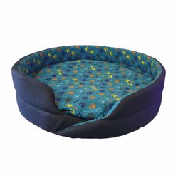 Complete Dog Bed Paw Print Large 65cm Ass Colour