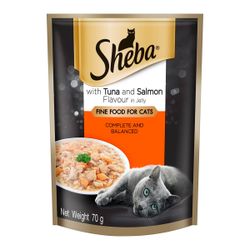 Sheba Cat Food Pouch Tuna & Salmon In Jelly 70g