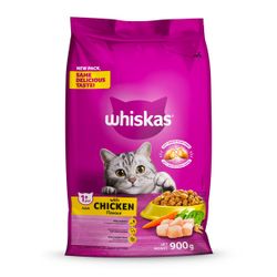 WHISKAS Cat Food Dry Adult Chicken 900g