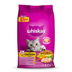 WHISKAS Cat Food Dry Adult Chicken 2.7kg