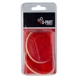 U-PART Reflector Round Centre Bolt Red 60mm 2pk