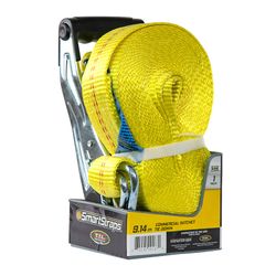 Ratchet Tie Down Includes Hook Keeper 9m Yel