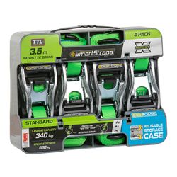 Ratchet Tie Down Pad 3.5m 4pc Grn