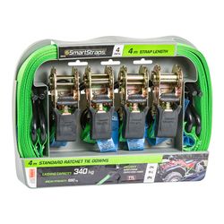Ratchet Tie Down Pad 4m 4pc Grn