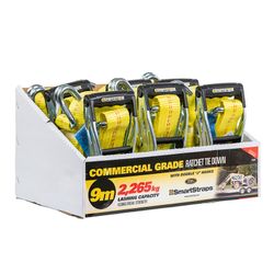 Ratchet Tie Down H/duty 9m Yel