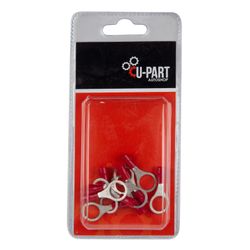 U-PART Terminal Red Ring Lug 0.5-1.5mm 10mm