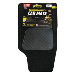 SHIELD Carpet Universal 4x4 Char Ribbed 4pc Sh1049
