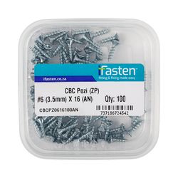 IFASTEN Cbc Pozi No6 Zp 3.5mmx16mm 100 Pt