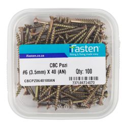 IFASTEN Cbc Pozi No6 3.5mmx40mm 100 Pt