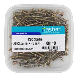 IFASTEN Cbc Square No6 3.5mmx40mm 100 Pt
