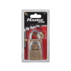MACKIE Master Pad Lock Brass 2pk 50mm Keyd Alike