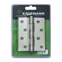 Kaufmann Butt Hinge 100mm Ball Bearing S/s (pair)