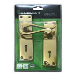 Kaufmann Lockset 2l Ms 6inch Victorian Scroll Bp