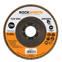 ROCKWORTH Flap Disc 115mm Zirconia Oxide P80
